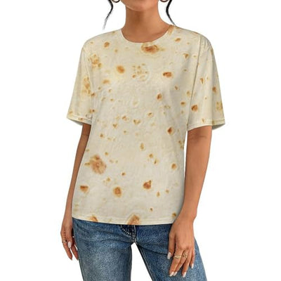 Burrito Tortilla Pattern Men's Short Sleeve Crew Neck T Shirt Summer Casual Classic Fashion XL