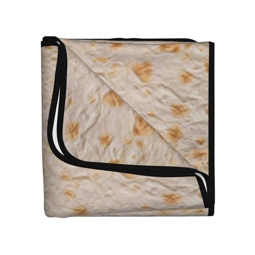 BERMEIZ Tortilla Print Bath Towel Microfiber Coral Velvet Bath Towels Highly Absorbent Soft Beach Sheet 27" x 55" Luxury Hemming Shower Towels