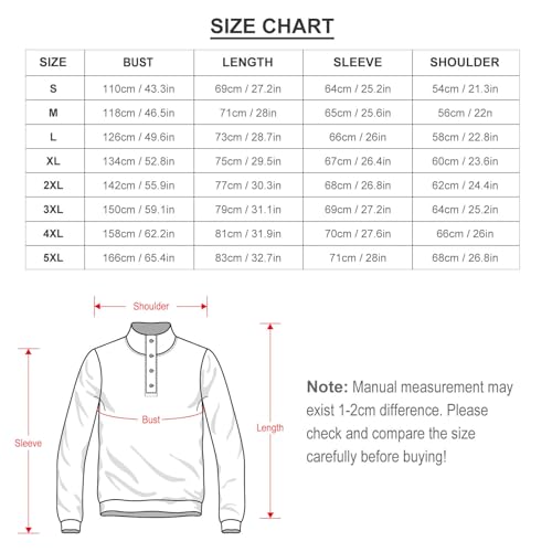 Burrito Tortilla Pattern Men's Casual Sweatshirt Long Sleeve Thermal Stand Collar Button Pullover M