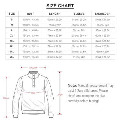 Burrito Tortilla Pattern Men's Casual Sweatshirt Long Sleeve Thermal Stand Collar Button Pullover M