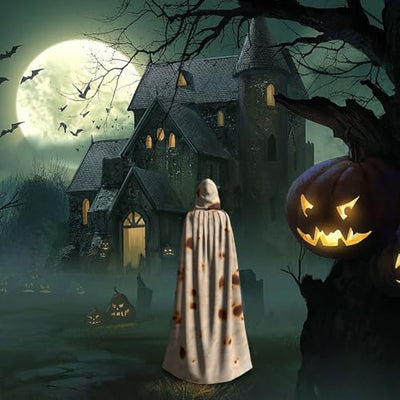 Qewfoju Tortilla Pattern Unisex Hooded Cloak Costume Cape for Halloween Vampire Witch Cosplay Wizard