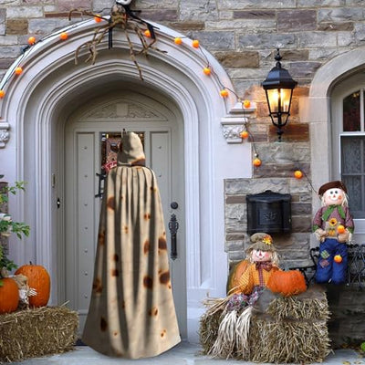 Qewfoju Tortilla Pattern Unisex Hooded Cloak Costume Cape for Halloween Vampire Witch Cosplay Wizard