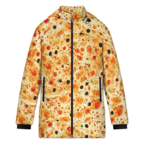 Burrito Tortilla Pattern Women's Lightweight Full-Zip Puffer Jacket with Hood Quilted Winter Coat 2XL