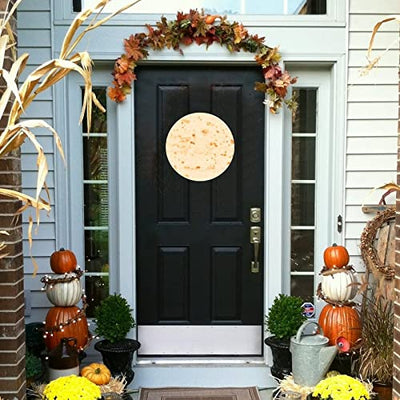 WengBeauty Tortilla Round Wood Sign Kitchen Food Hanging Sign Rustic Hanging Slate Sign Kitchen Wall Art for Bedroom Kitchen Farmhouse Office Wall Decor 12x12in