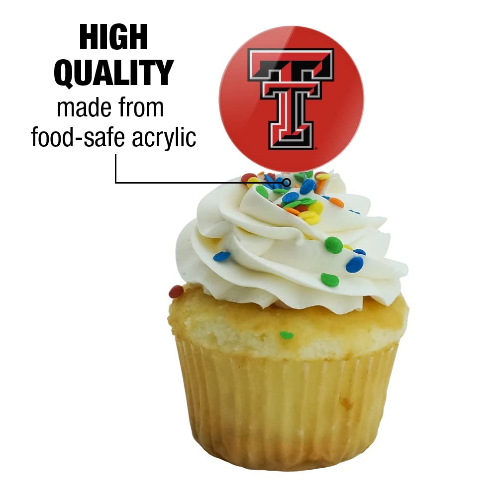 Texas Tech University Raiders Logo Cupcake Picks Toppers Decoration Set of 6