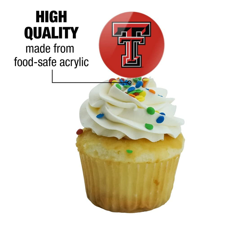 Texas Tech University Raiders Logo Cupcake Picks Toppers Decoration Set of 6