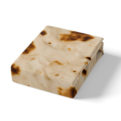 Burritos Tortillas Bed Sheet Set Giant Funny Realistic Food Fitted Sheet Taco Bedding Set for Boys Girls Kids Food Theme Bed Cover Twin Size with 1 Pillow Case