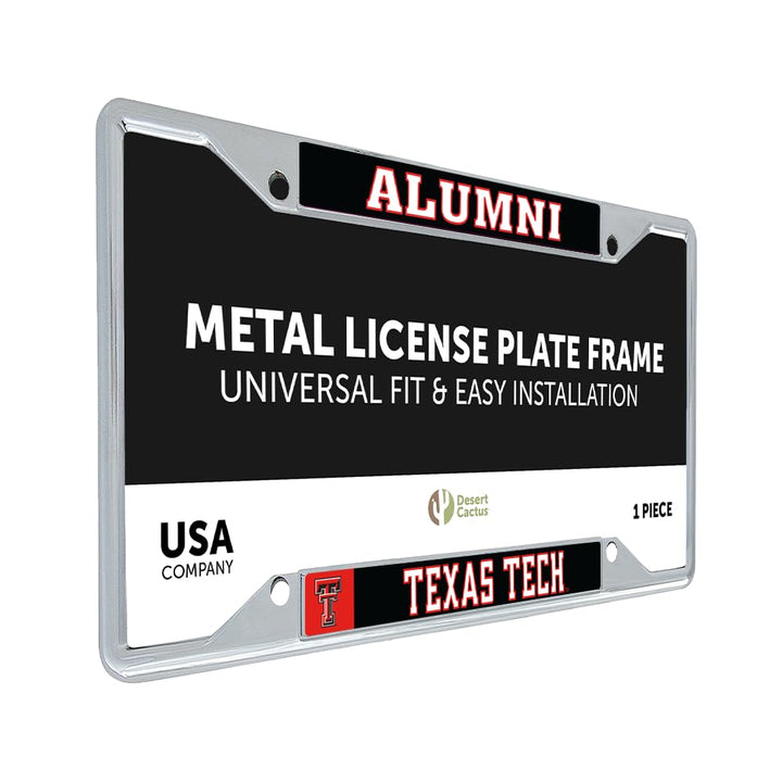 Texas Tech University License Plate Frame TTU Red Raiders Metal Car Tag Holder