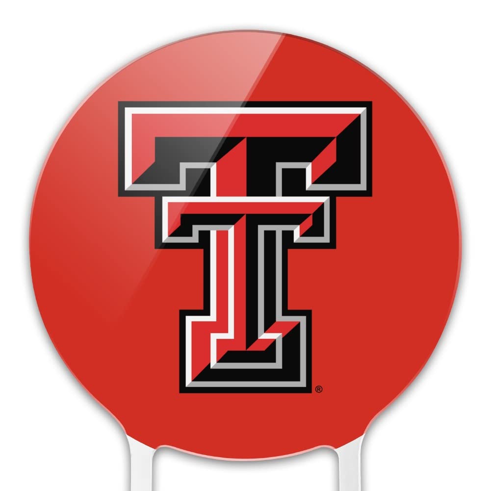 Acrylic Texas Tech University Raiders Logo Cake Topper Party Decoration for Wedding Anniversary Birthday Graduation