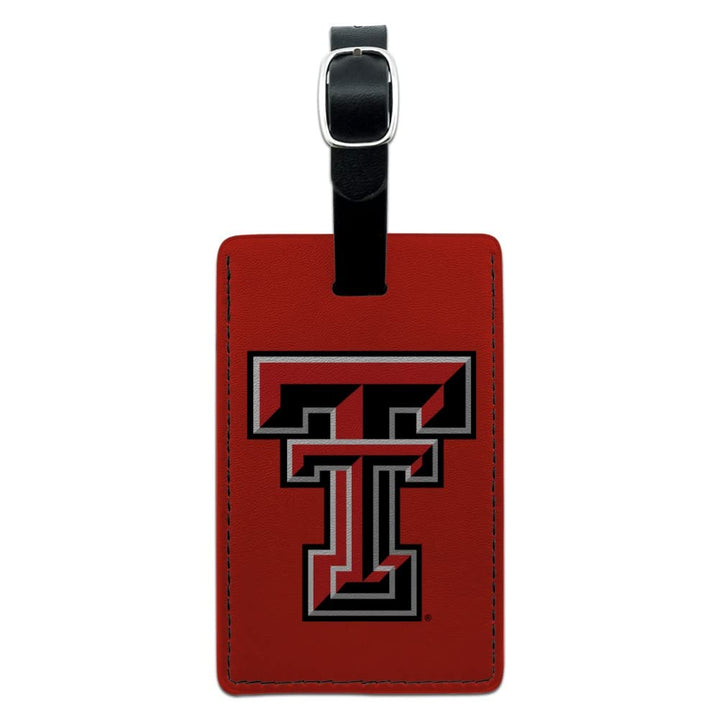Texas Tech University Raiders Logo Rectangle Leather Luggage Card ID Tag