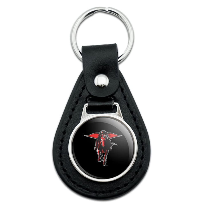 GRAPHICS &amp; MORE Black Leather Texas Tech University Secondary Keychain