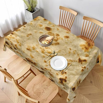 RSKYNU Burritos, Giant Tortilla Rectangular Tablecloth Waterproof, Spill Proof, Kitchen and Dining Decoration Tablecloth 35x55in