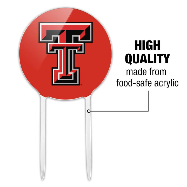 Acrylic Texas Tech University Raiders Logo Cake Topper Party Decoration for Wedding Anniversary Birthday Graduation