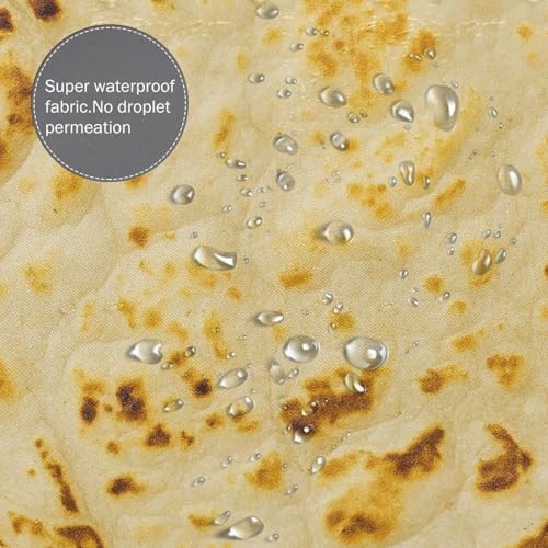 Tortilla Shower Curtain Waterproof Design Basics Bathroom Decor with Hooks 72x72 in