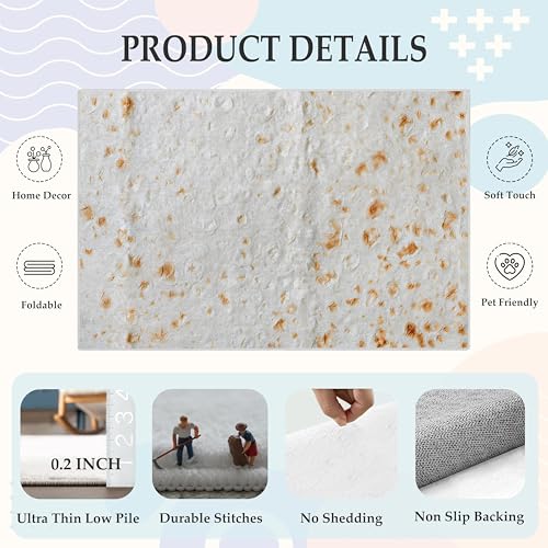 Tortilla Rug 2x3 Area Rugs for Entryway Bedroom Decor, Washable Non-Slip Door Mat Throw Rugs for Living Room Dorm