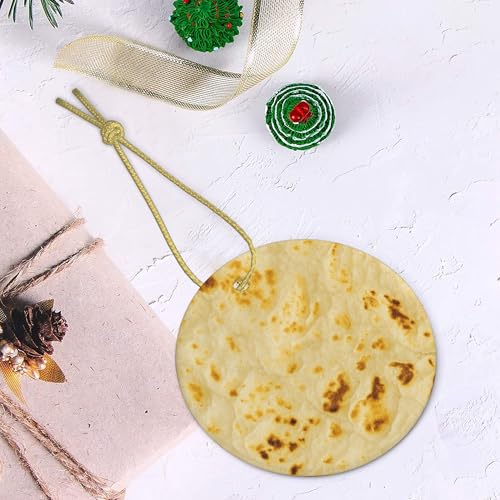 Tortilla Christmas Ornaments Ceramic Hanging Holiday Funny Decorations Xmas Gift