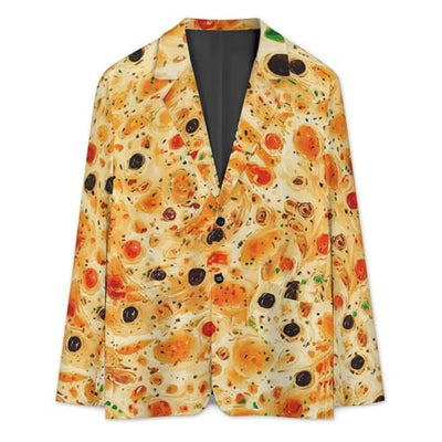 Burrito Tortilla Pattern Mens Casual Sport Coat Blazer Two Buttons Lightweight Business Jackets L