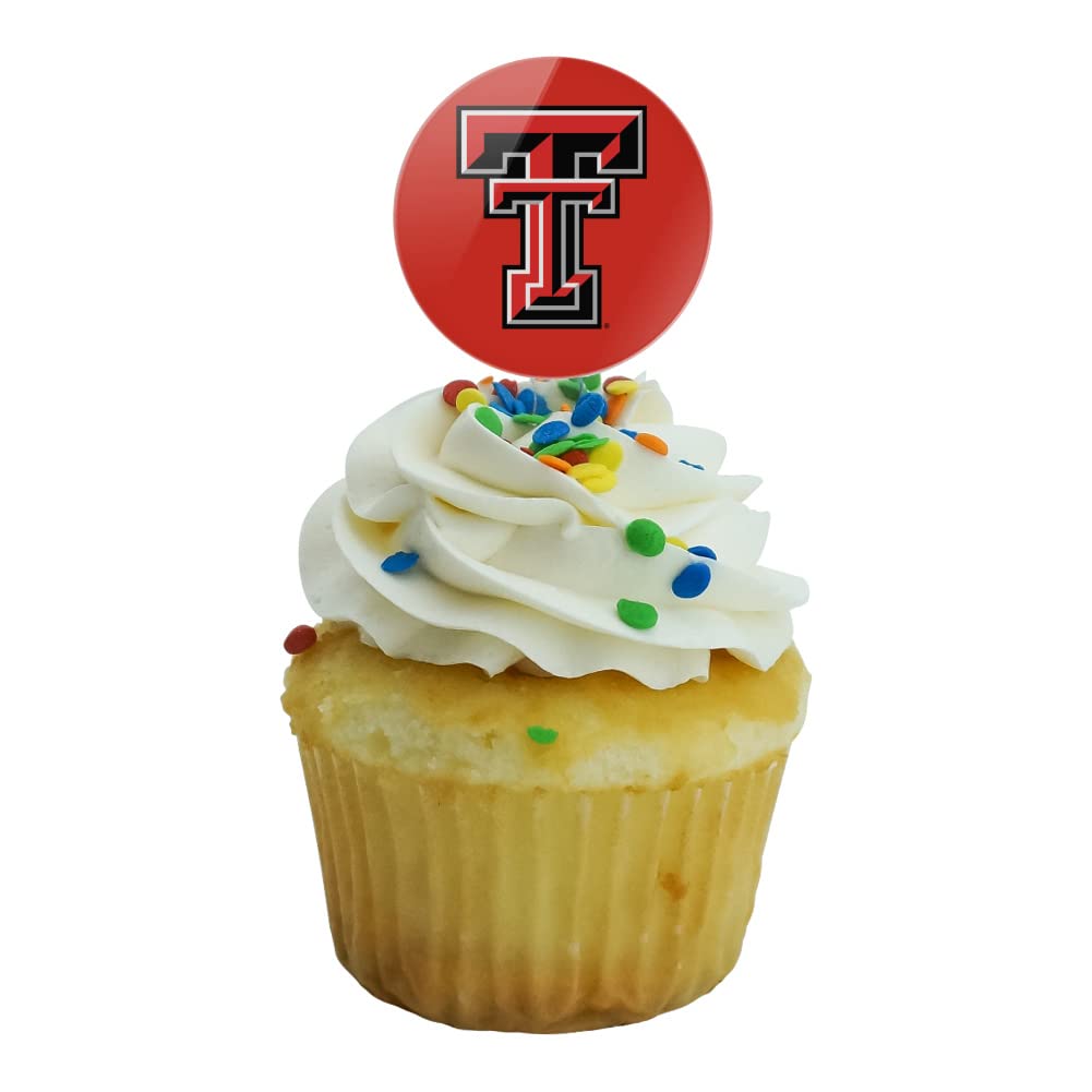 Texas Tech University Raiders Logo Cupcake Picks Toppers Decoration Set of 6
