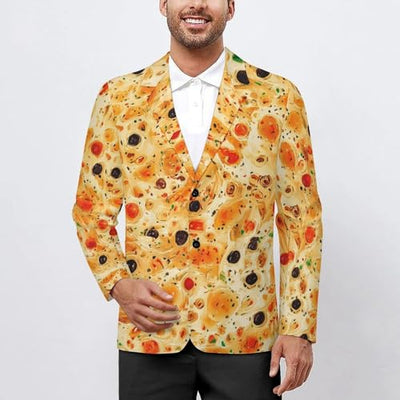 Burrito Tortilla Pattern Mens Casual Sport Coat Blazer Two Buttons Lightweight Business Jackets L
