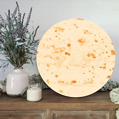 WengBeauty Tortilla Round Wood Sign Kitchen Food Hanging Sign Rustic Hanging Slate Sign Kitchen Wall Art for Bedroom Kitchen Farmhouse Office Wall Decor 12x12in