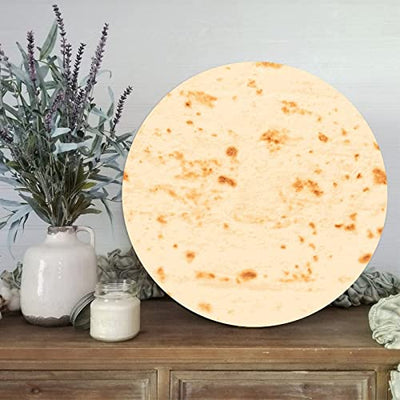 WengBeauty Tortilla Round Wood Sign Kitchen Food Hanging Sign Rustic Hanging Slate Sign Kitchen Wall Art for Bedroom Kitchen Farmhouse Office Wall Decor 12x12in