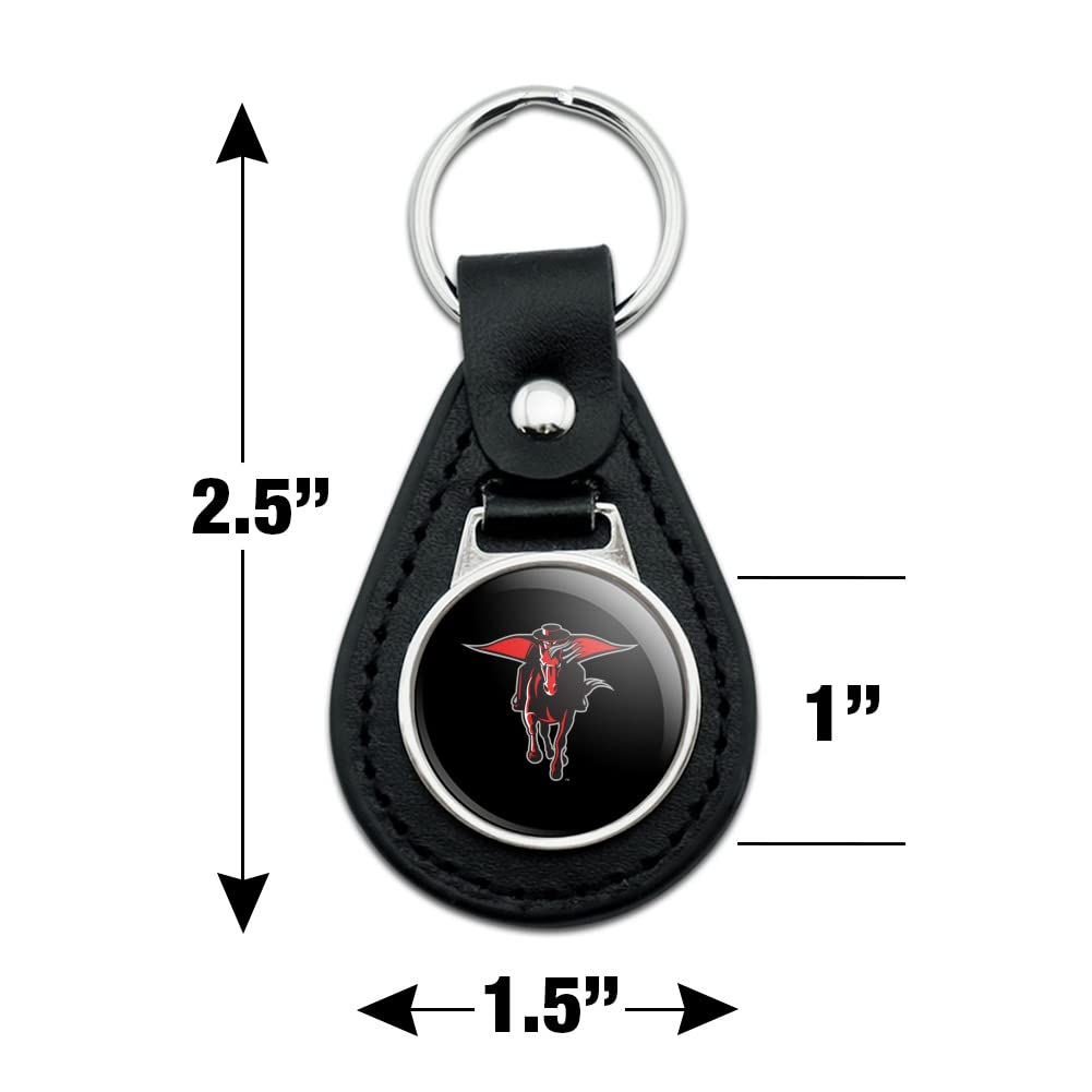 GRAPHICS &amp; MORE Black Leather Texas Tech University Secondary Keychain