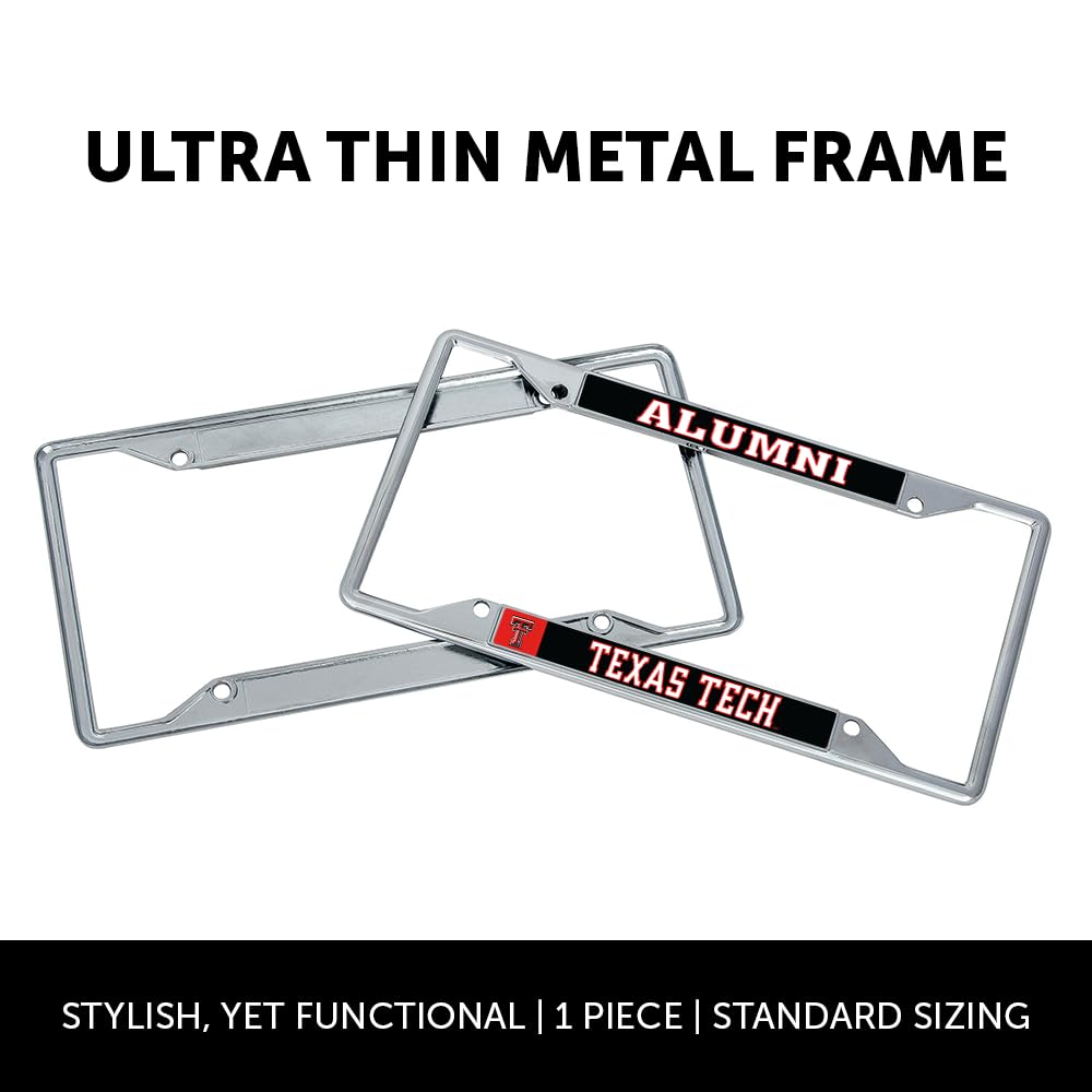 Texas Tech University License Plate Frame TTU Red Raiders Metal Car Tag Holder