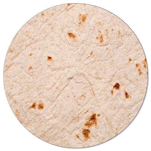 Indoor Area Rugs Tortilla Non-Slip Round Accent Area Floor Rug for Living Room Bedroom Kids Room College Dorm 5 ft