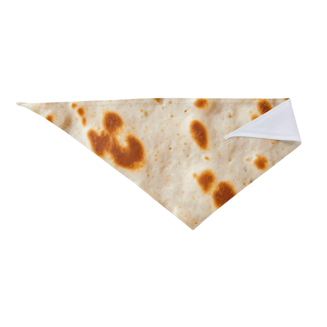 Yezrkuri Tortilla Print Dog Bandana 1 Pack Premium Adjustable Triangle Scarf Washable Dog Bandana Birthday Pet Accessories for Neutral Large Dogs