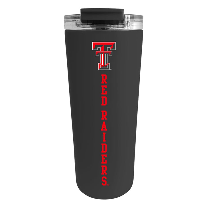 Decorvo Officially Licensed Collegiate Stainless Steel Tumbler - Double Walled Insulated Travel Tumbler - 24 oz (TX Tech Black)