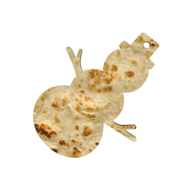 Burritos, Giant Tortilla DIY Christmas Ornaments Craft Kit for Kids,Wooden Ornaments with Pre-Printed Designs,Perfect for Holiday Art Projects Snowman Shape 6 Pcs