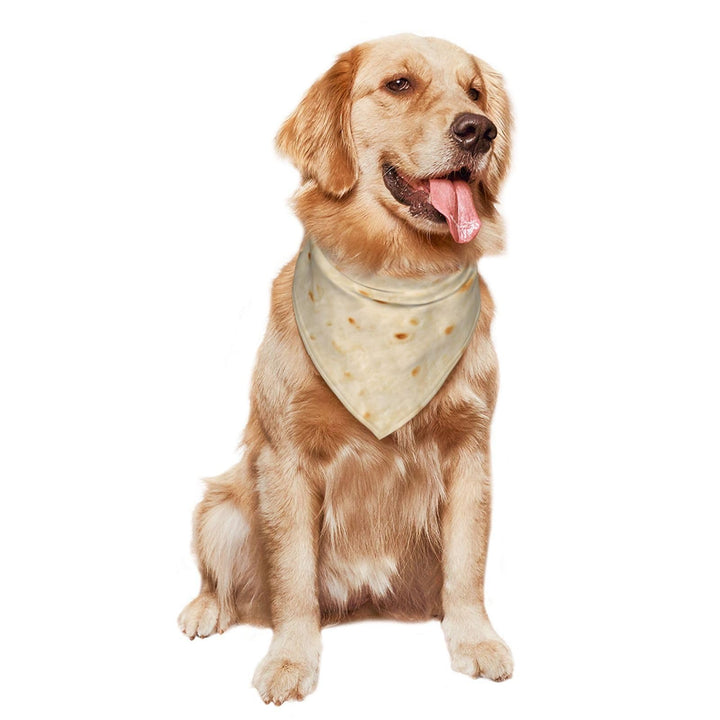 Tortilla Bandana for Dogs, Adjustable Decorative Triangular Pet Scarf for Holidays, Photos &amp; Birthday Parties