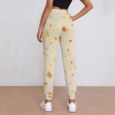 Burrito Tortilla Pattern Women's Casual Sweatpants Athletic Joggers Lounge Pants with Pockets 3XL
