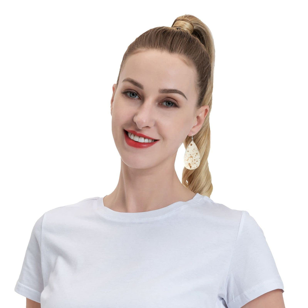 Giant Flour Tortilla Taco Earrings Dangle Earrings Double-Sided Leather Drop Teardrop Earrings Holiday Party Jewelry Gifts For Women