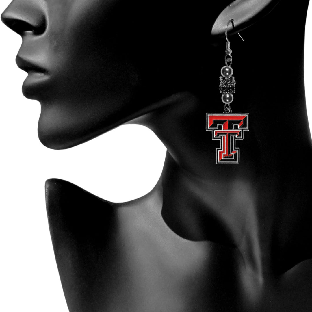Womens Texas Tech Red Raiders Euro Bead Earrings One Size