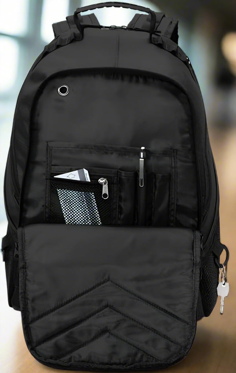Broad Bay Texas Tech Backpack Official TTU Laptop Computer Bag (Black)