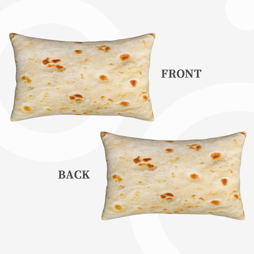 Tortilla Realistic Print Throw Pillow Case Rectangle Decorative Lumbar Pillow Cover for Home Decor Sofa Living Room Couch Bed Car Cushion Cover 12"X 20"