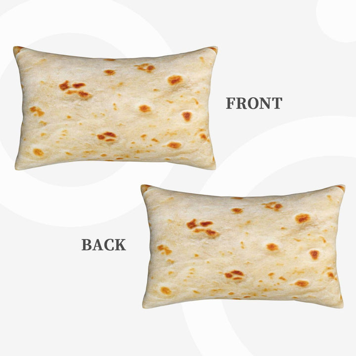 Tortilla Realistic Print Throw Pillow Case Rectangle Decorative Lumbar Pillow Cover for Home Decor Sofa Living Room Couch Bed Car Cushion Cover 12"X 20"