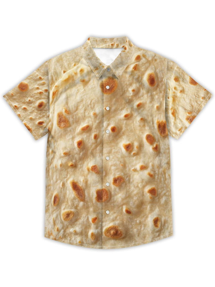 Tortilla Print Hawaiian Shirt  Button Down Shirt