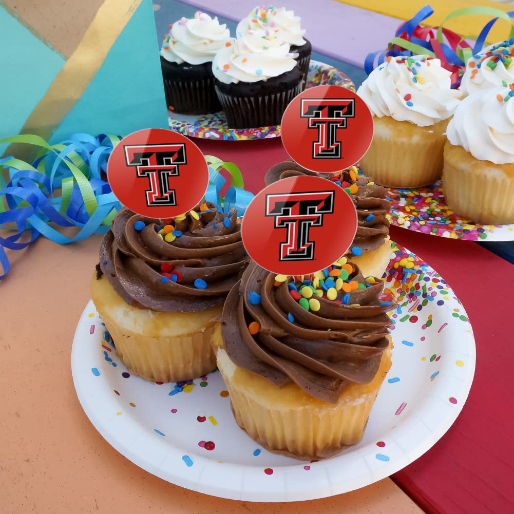 Texas Tech University Raiders Logo Cupcake Picks Toppers Decoration Set of 6