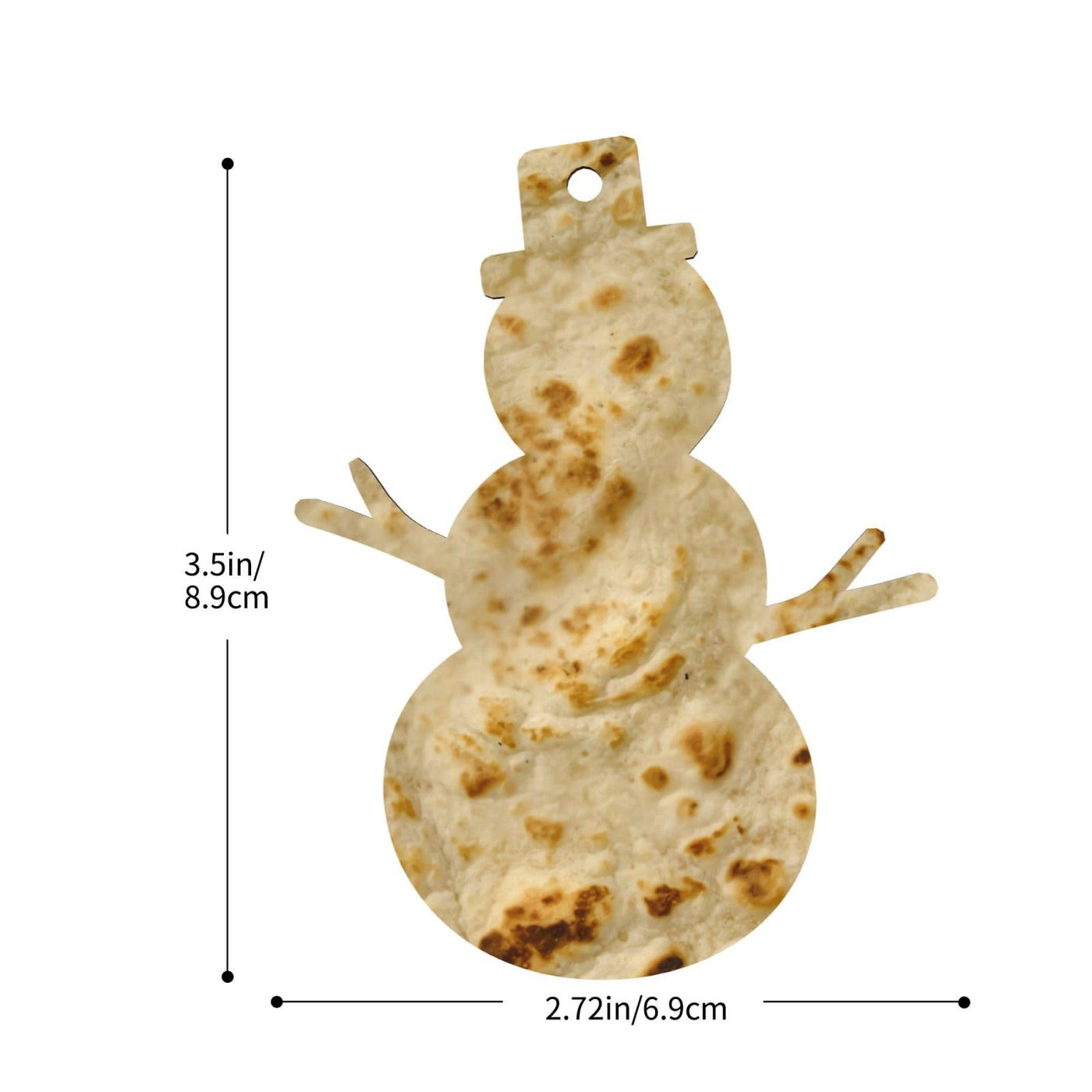 Burritos, Giant Tortilla DIY Christmas Ornaments Craft Kit for Kids,Wooden Ornaments with Pre-Printed Designs,Perfect for Holiday Art Projects Snowman Shape 6 Pcs
