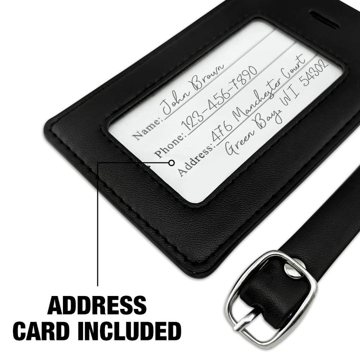 Texas Tech University Raiders Logo Rectangle Leather Luggage Card ID Tag