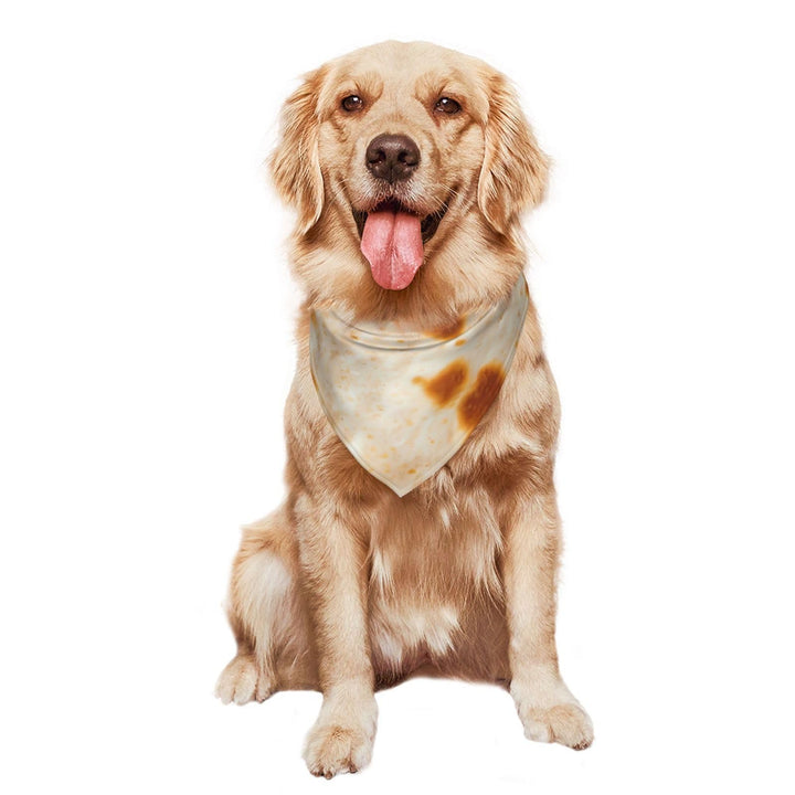 Yezrkuri Tortilla Print Dog Bandana 1 Pack Premium Adjustable Triangle Scarf Washable Dog Bandana Birthday Pet Accessories for Neutral Large Dogs