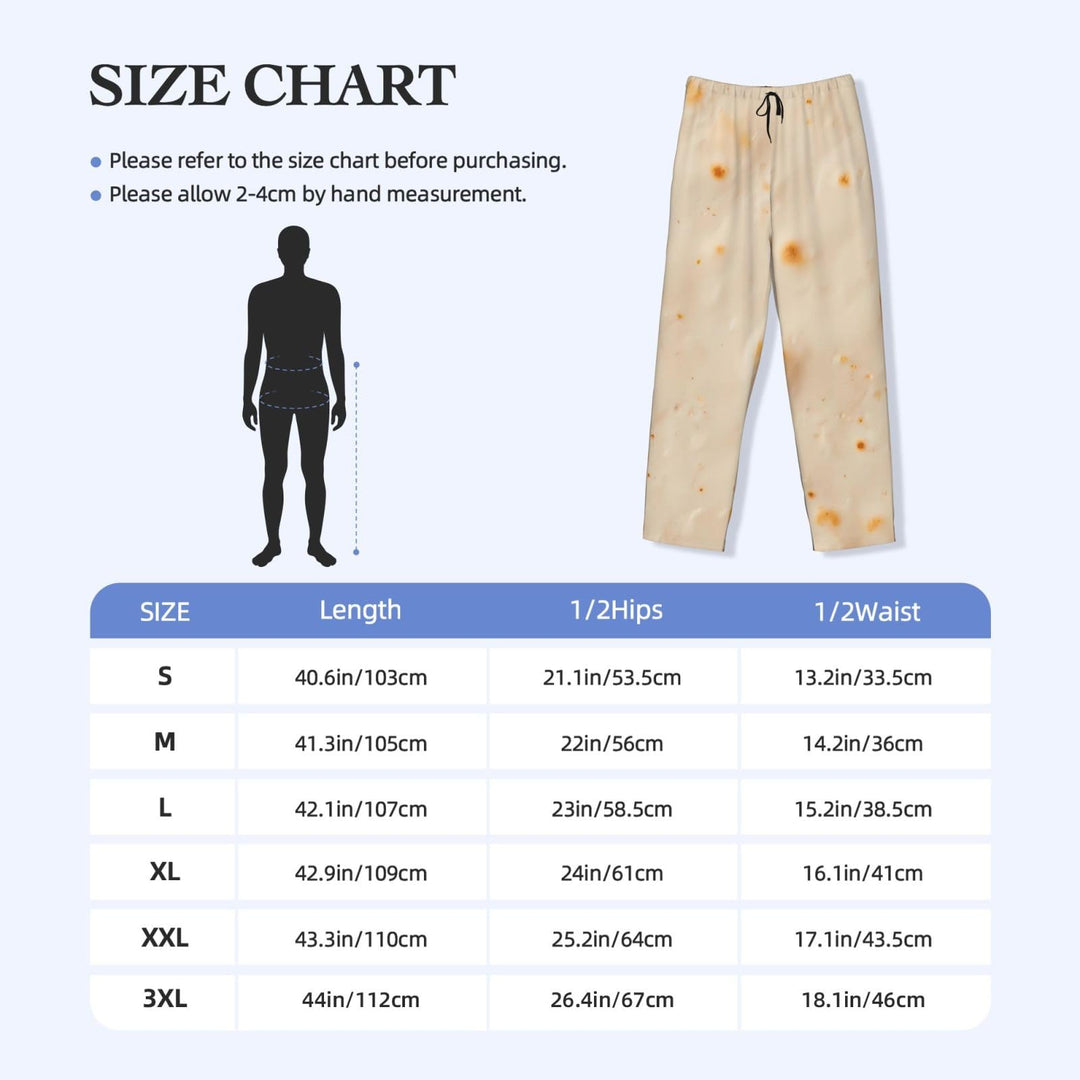 Tortilla Print Mens Pajama Sleepwear Lounge Pants For Men With Drawstring &amp; Pockets