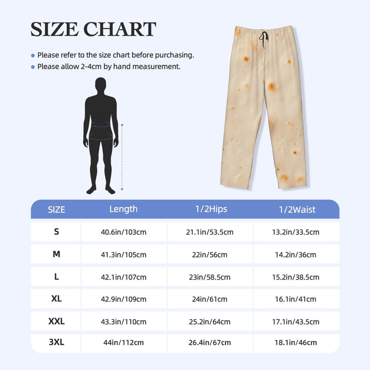 Tortilla Print Mens Pajama Sleepwear Lounge Pants For Men With Drawstring &amp; Pockets