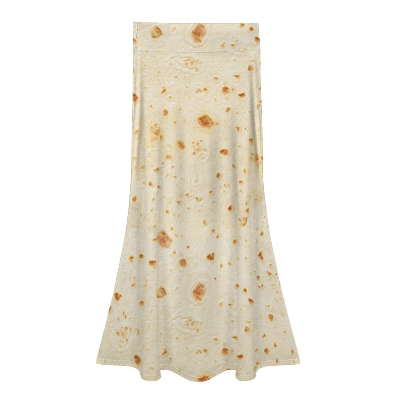 Burrito Tortilla Pattern Women's Fashion Printed High Waist Flared Long Skirt M