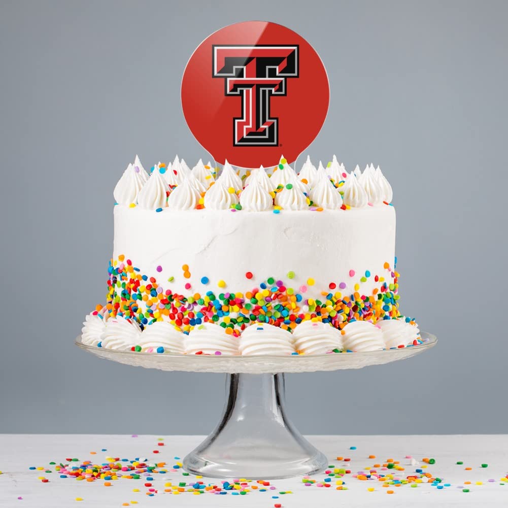 Acrylic Texas Tech University Raiders Logo Cake Topper Party Decoration for Wedding Anniversary Birthday Graduation