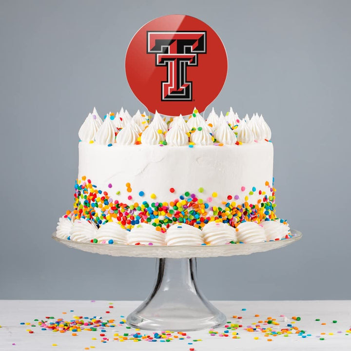 Acrylic Texas Tech University Raiders Logo Cake Topper Party Decoration for Wedding Anniversary Birthday Graduation