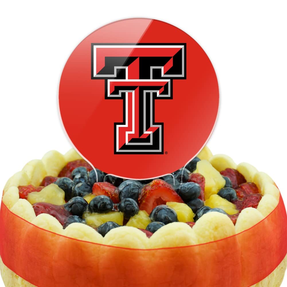 Acrylic Texas Tech University Raiders Logo Cake Topper Party Decoration for Wedding Anniversary Birthday Graduation