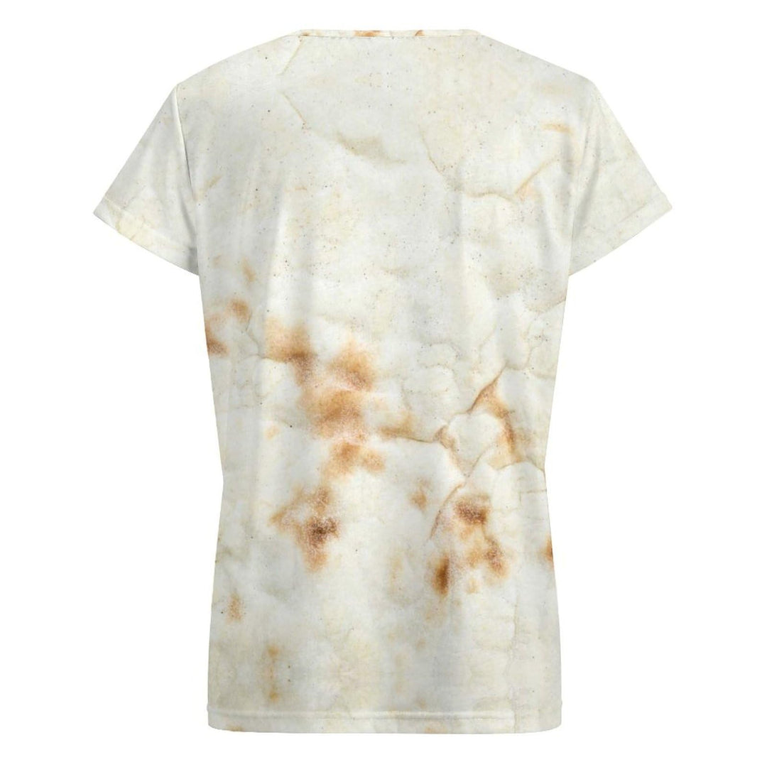 SDERDZSE Giant Flour Tortilla Taco Short Sleeve Shirts for Women Casual Tops Blouse Summer Vacation T Shirt L Black